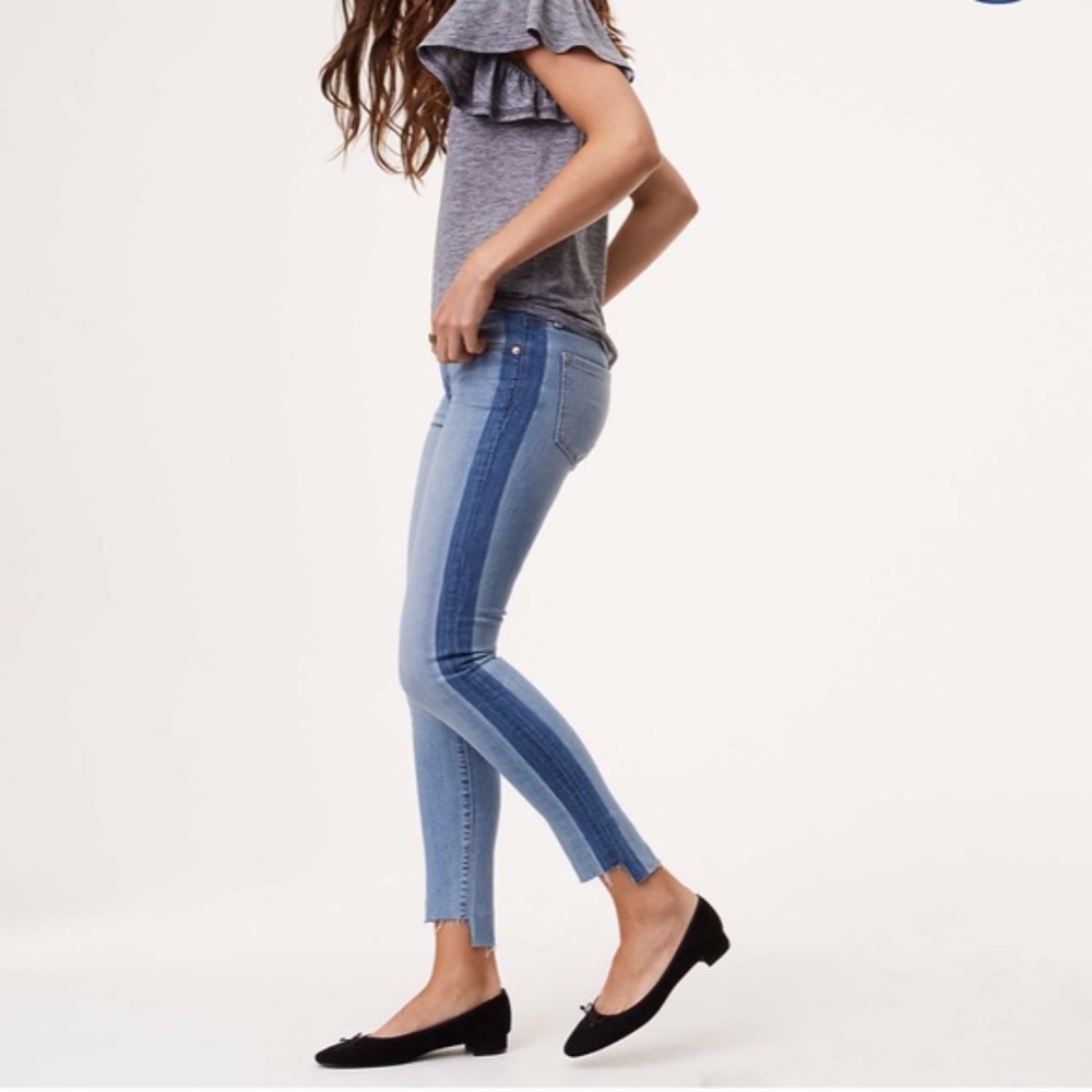 LOFT Side Stripe Modern Skinny Stretch Jeans